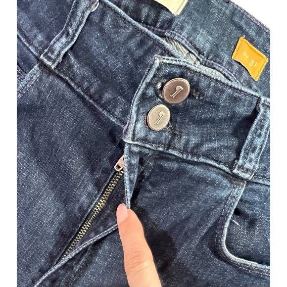 Pilcro Anthropologie Jeans Women Size 31 Flare Bootcut Dark Wash Denim Stretch - Picture 4 of 16